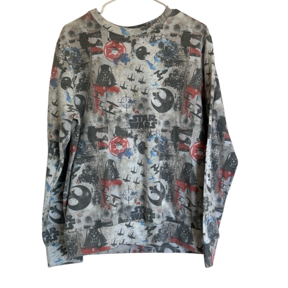 Disney Parks Adult Sweatshirt Gray Black Star Wars Darth Vader Mens Large